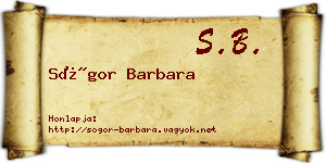 Sógor Barbara névjegykártya